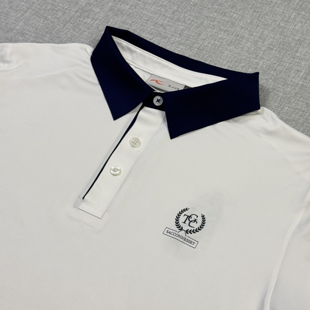 KJUS Sacconnesset Golf Club Superload Polo Shirt Mens Large White‎ Performance